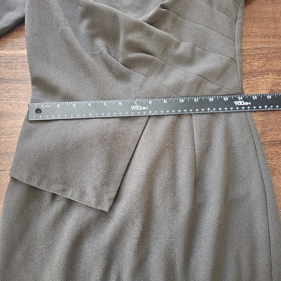 The Fold London Olive Green Asymmetric Sheath Dress Size 10